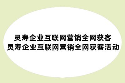灵寿企业互联网营销全网获客 灵寿企业互联网营销全网获客活动